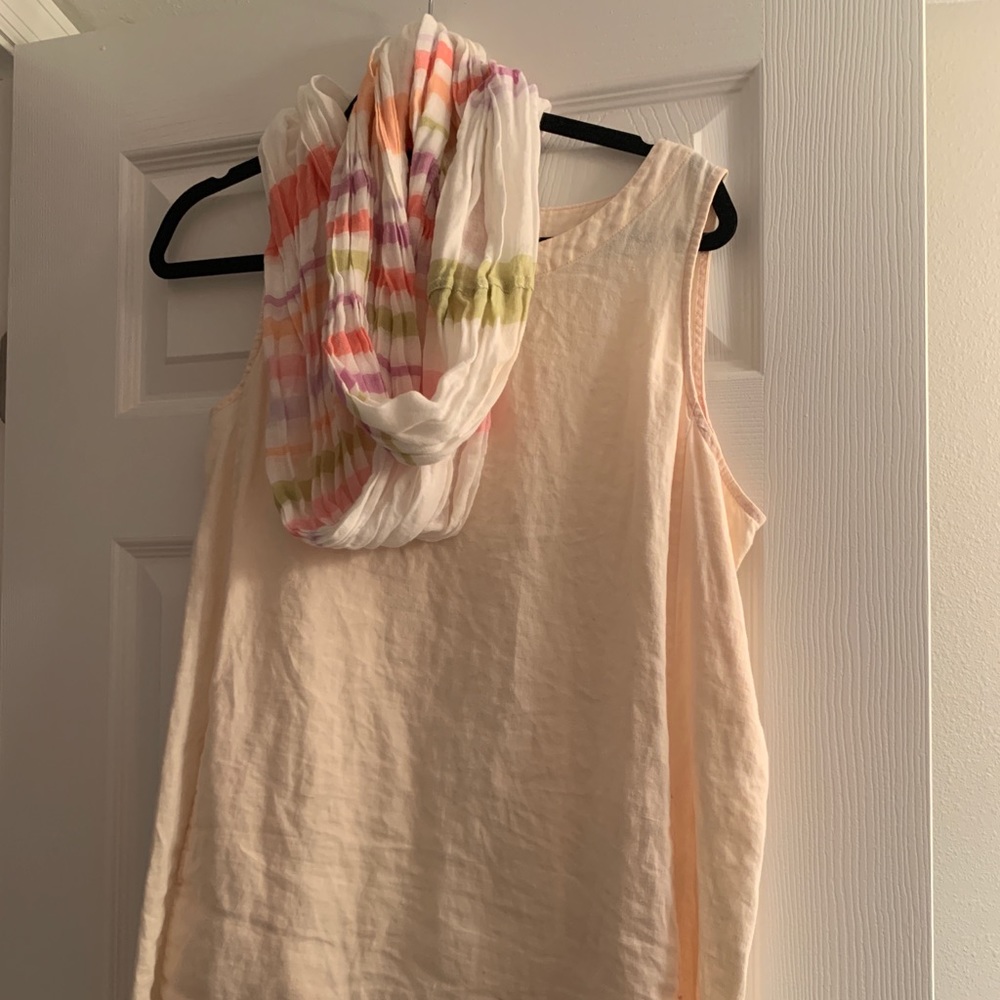Blush pink J. Jill tunic top & scarf
